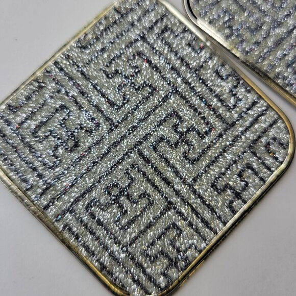 Silver Square Hook Earrings - Picture 3 of 6